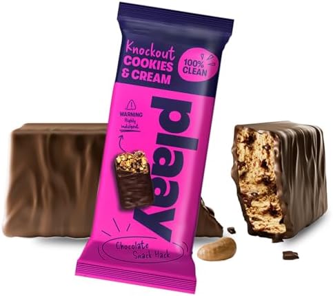 Plaay Cookies & Cream Chocolate Bar – Premium Chocolate with Nuts & Chocolate Chips, Clean Ingredients, No Refined Sugar, Guilt-Free Snack - 35g