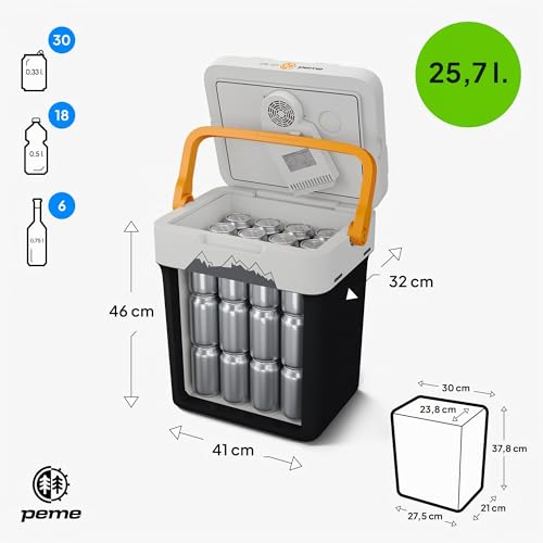 Miniatura 2 de Peme Esencial 26 L Adventure Orange Termoeléctrico Modo Eco Ac Dc Para Enfriar Y Calentar Caja Térmica Con Conexión De 12 Voltios Y 230 Voltios Mini Frigorífico Para Coche Y Camping