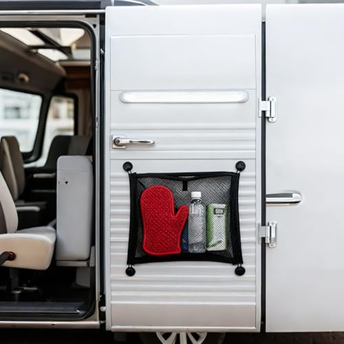 Siatka do przechowywania, siatka bagażowa do kampera, 2 sztuki, siatka na bagaż, organizer do przyczep kempingowych, autobusów, kamperów, łodzi i gospodarstwa domowego, akcesoria do kampera, 40 x 35
