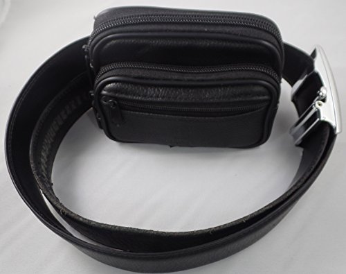 Variety To Go Genuine Leather Coin Purse & Waist Pouch for Women and Men, Belt Waist Pouch, 3 Zipper Pockets,2