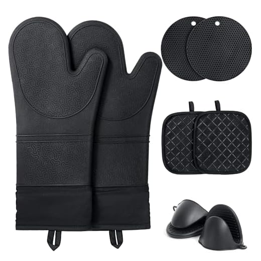 Funnydin Silicone Oven Mitts Set, Non-Slip And Heat Resistant