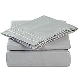 Merous 4 Piece Bed Sheet Set with Deep Pocket - Hypoallergenic Soft Brushed Microfiber Bedding Sheets - Wrinkle, Fade, Stain Resistant - Queen, Grey