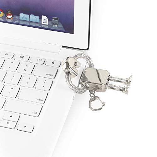 128GB USBメモリー かっこいい金属オモシロの形状 USB メモリ 2.0 メモリースティック データ保存 ストレージ 耐熱 おもしろい ロボット型 キーホルダー付き シルバー