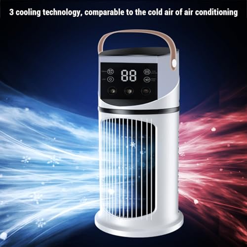 WOHPNLE Luftzirkulatorventilator, Misting Desk Lüfter mit Wassertank ruhige Tischlüfter 6 Kühlgeschwindigkeiten Luftkühlventilatoren für Häuser, Büros oder Studentenwohnheimzimmer-7