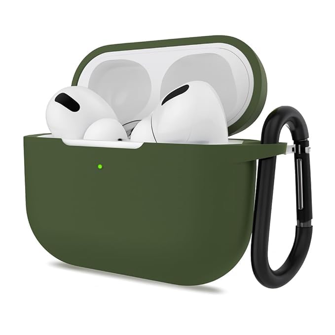 Image of PLUK for Apple AirPods Pro 3 Generation(2025) Soft Silicone Case Cover Shockproof Protective Silicone 360 Full Protection Dust-Proof Shockproof Case Cover with Hook (Case Only) - Royal Green