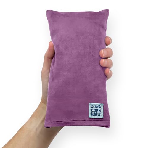 Iowa Corn Baby Mini - Microwavable Heating Pad & Reusable Cold Pack - Weighted Heating Pad for Cold Hands, Sore Neck, Achy Wrists - 4” x 8” - 1 lb (Purple Plum)