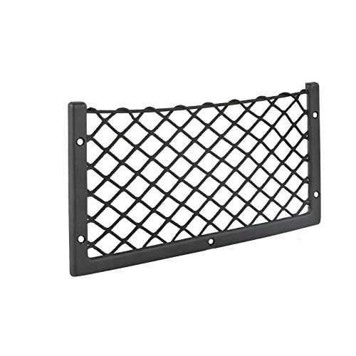 xinxiu Bolsa de almacenamiento de coche de malla negra organizadora de red elástica de nailon de 36 x 18 cm, marco de metal de plástico para teléfono inteligente Cover