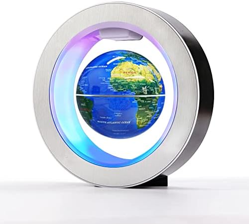 Flagest Magnetic Levitation Floating Globe - Levitating O Shape Globe with LED Lights for Educational Home Office Desk Decor - Birthday Holiday Party Anniversary Gift (4Inches Globe）