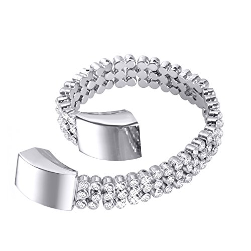 bayite Metal Bands Compatible with Fitbit Alta and Alta HR, Set with Rhinestone, Full Diamond Silver
