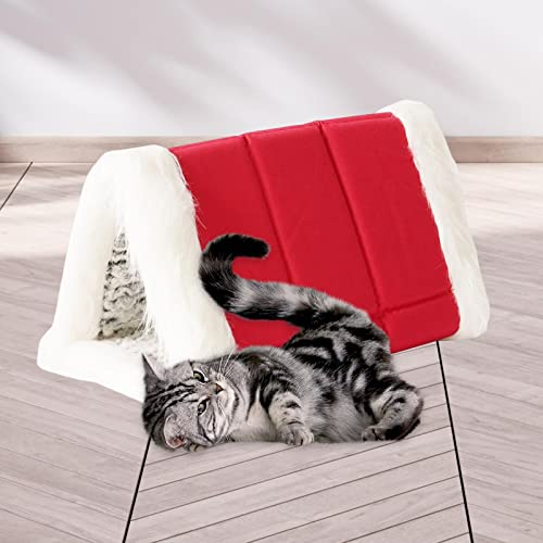 petsola Weiche Plüsch Katzenbetten für Wohnungskatzen, Komfortabel mit Hängespielzeug, Rutschfester Unterseite, Katzenzelt Und Zwingermatte, Formstabil, für-7