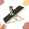 ELY UNIVRSAL Adjustable Dog Ramp for Bed – 12.2 to 25.5 Inches Foldable Pet Ramp for Large Dogs, Solid Wood Ramp for Dogs to Get on Bed, Couch – 200 LBS Load, Non-Slip