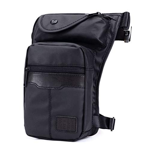 Hebetag Outdoor Waist Pack Motorcycle Drop Leg Bag for Men Women Thigh Fanny Pouch Travel Sports Bike Riding Cycling Camping Hiking Pocket, Black