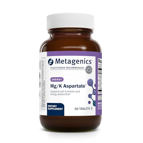 Metagenics Mg-K Aspartate - Potassium & Magnesium Aspartate Electrolyte Supplement* - Supports Heart, Muscle, & Nerve Health* - Highly Absorbable, Non-GMO, Gluten-Free, Vegetarian - 60 Tablets