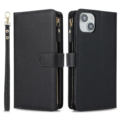 Wallet for iPhone 15 Plus/14 Plus Purse Case with Strap,6.7",Black by Jaorty - Used condition - Image 4