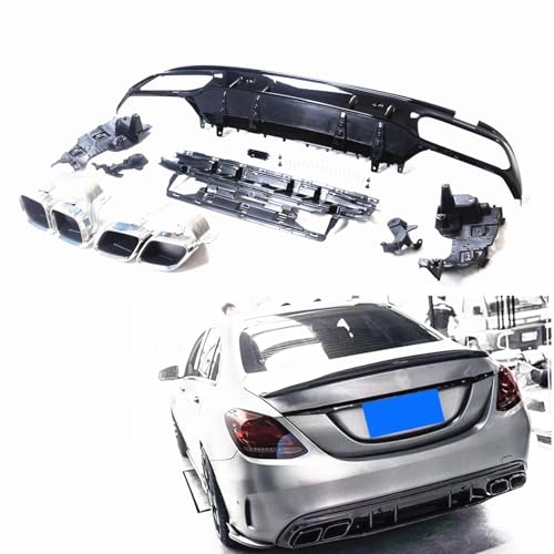 Difusor de parachoques trasero para Benz W205 Clase C AMG Sedan 2015-2021 3