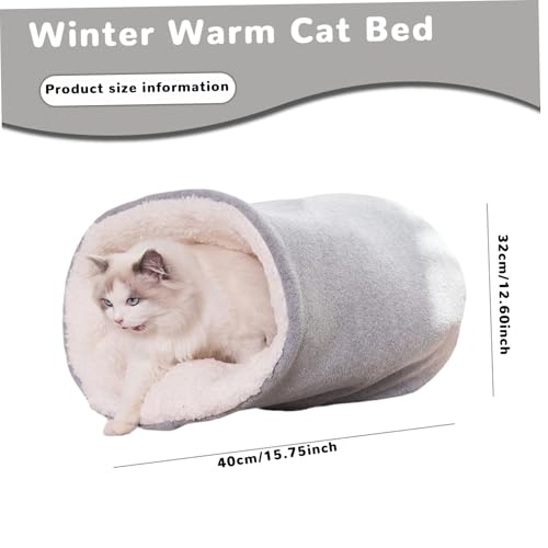 Saco de dormir para gatos, pelúcia macia, 38 x 33 cm, saco de dormir de inverno para gatos, 360°, ca