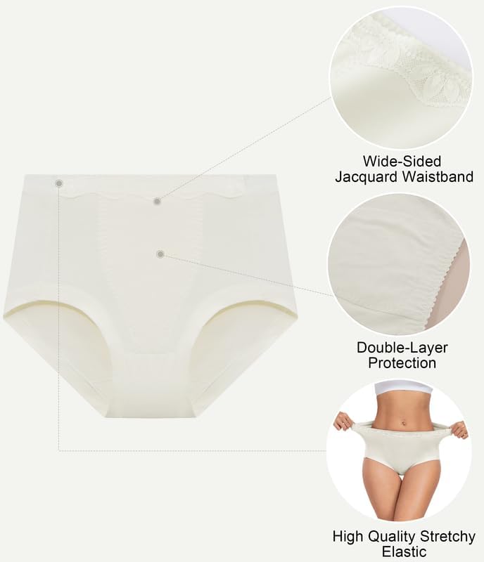ANLIQI Underwear for Women Cotton High Waist Panties Soft Stretch Full Coverage Briefs Ladies Breathable Panties-Multi Pack - Image 4