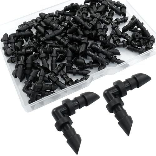 LifCratms Drip Irrigation Barbed Elbow Fittings, 1/4 Inch, 60 Pieces