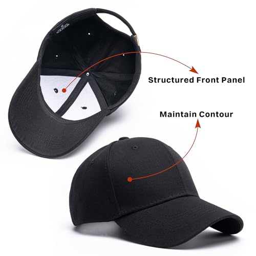 spxkd Structured Baseball Hats for Men Women Breathable Washed Cotton Baseball Caps Adjustable Golf Dad Hat for Wide Occasion — view 3