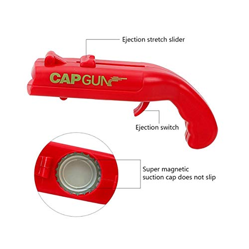 Abridor de garrafa Cap Gun lançador de cerveja para jogos de bar em casa, balada, lança mais de 5 me