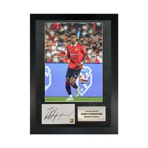 Cadre photo signé Marcus Rashford avec autographe véritable décoration murale sport