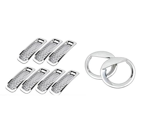 Rejilla parachoques frontal de Jeep Patriot 2011-2017: kit de 9 embellecedores y fundas de faro