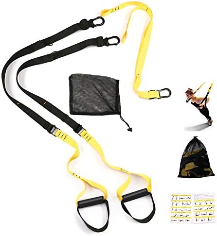 IKEFLY Trainer Kit Training Straps Bodyweight Resistance Training System Home Gym Fitness Trainer, Outdoor and Indoor, Professional Fitness Super Sturdy Training Straps for Full-Body Workout Exercise