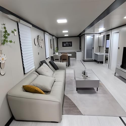30FT Portable Tiny House to Live in for Adults 2 Bedroom, Foldable Prefab Tiny Homes for Sale, Prefabricated Container House with Bathroom & Kitchenette, Modular Tiny House for Vacation Use - Thumbnail 4