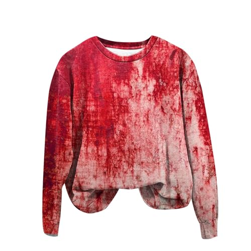 Sweatshirt femme graphique imprimé humeur pull halloween rouge