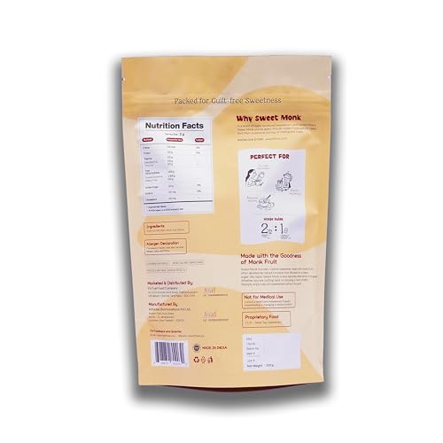 Image of Sweetmonk Monk Fruit Sweetener, 200g, Zero Calorie, Natural Sugar Substitute, Keto, PCOS, Diabetic Friendly, Gluten Free, Non-GMO (200g)