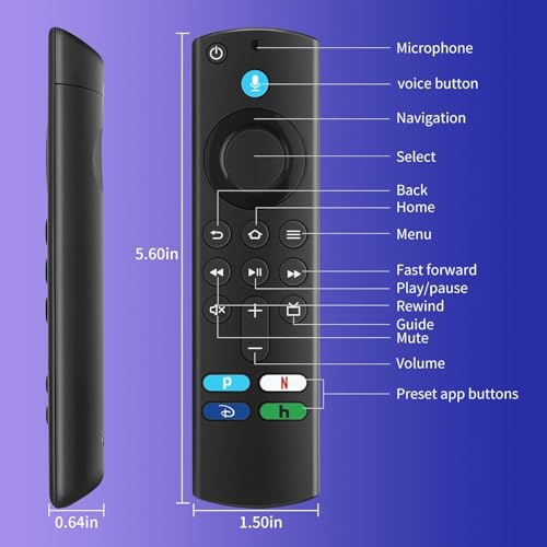 Image of L5B83G (FourthGen) Replacement Voice Remote Fit for AMZ SmartTV Cube (1stGen, 2ndGen), for AMZ SmartTVStick (4K, 4K Max, Lite), Fit for SmartTVStick