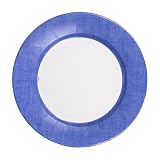 Caspari Linen Border Paper Dinner Plates in Blue II - 16 Count