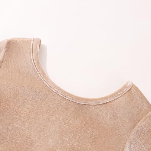 Weixinbuy Baby Girl Fall Winter Clothes Toddler Girls Velvet Twirl Dress Long Sleeve Party Dress for Baby Girls 5