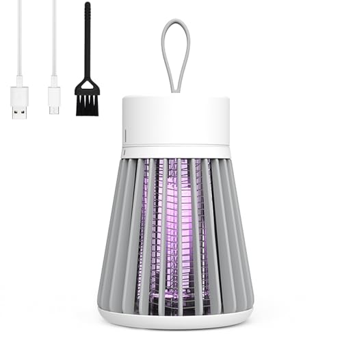 Electric Bug Zapper Outdoor Indoor,Mosquito Zapper with USB Rechargeable,Portable Fly Zapper with Safe Hanger and Clean Brush,Mosquito Fly Trap Ant Gnats Spider Killer for Home Bedroom Backyard Hotel