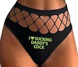 Knaughty Knickers I Love Sucking Daddys Cock Mature DDLG Play Oral Sex Black Fishnet Thong Adult Flirty Fun