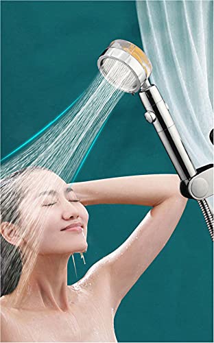 Ajaygeg Shower Head With Handheld High Pressure Shower Head With Filter For Low Water Pressure Shower Head With Stop Button And Visualize Turbocharged Blades Red #TOP1