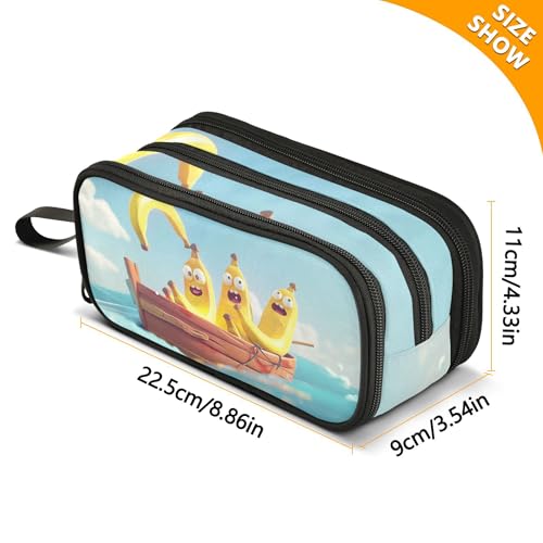Image of Pencil Case Large Pen Bag with Zipper Banana Funny | 3-Compartment Aesthetic Pencil Pouch Stationery Storage and Organizer, Marker Case School Supplies for Teen Adult Girls Boys