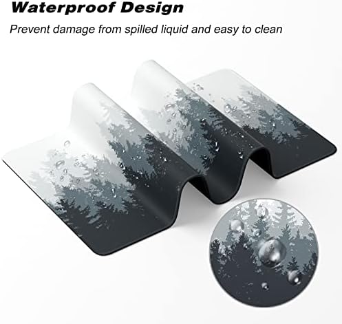 Atufsuat Extended Gaming Mouse Pad, XXL Large Desk Pad 30 x 14 Inch, Big Computer Keyboard Mousepad, Waterproof Mouse Mat with Stitched Edges and Non-Slip Base for Women Office Gaming, Ink Forest