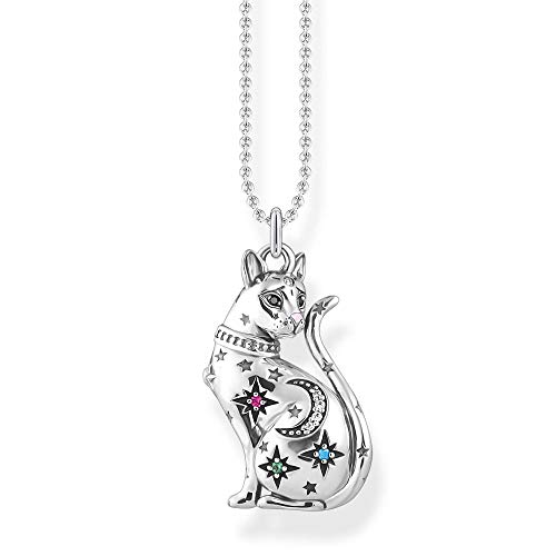 Thomas Sabo Collier en argent sterling 925 avec motif chat et étoiles 38 à 42 cm, 42 cm, Argent sterling, Sans objet