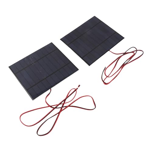 2 Stück DC 5V 500mA 2, 5W Mini Solarpanel, Mini Gekapselte Solarzelle 5V, Polykristalline mit 100cm Kabel Solaranlage, Dicke 2mm / 0, 08 Zoll Solarzellen für DIY Sonnenenergie Spielzeug