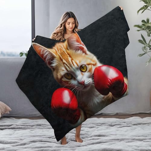 Couverture chat de boxe en flanelle pour réchauffer vos soirées cinéma - 2