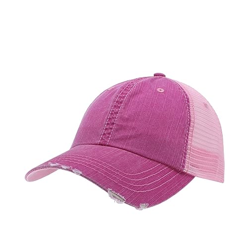 Image of The Vintage Year Distressed Cotton Unstructured Soft Mesh Breathable Adjustable Dirty Wash Dad Hat Trucker Baseball Cap