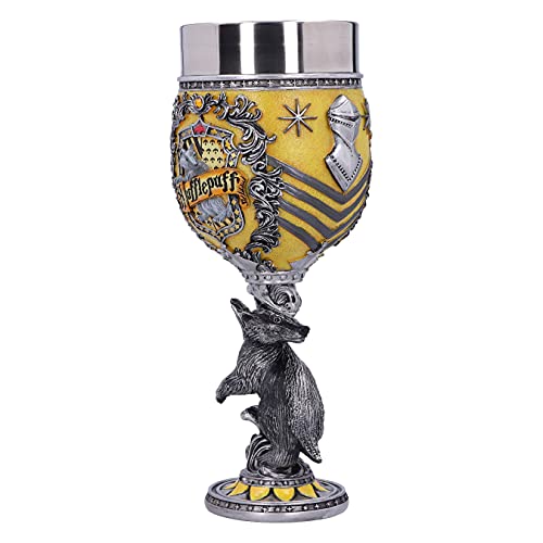 Nemesis Now Harry Potter Huffelpuf Hogwarts House verzamelbeker, hars, geel zilver, 19,5 cm - Image 3