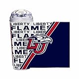Rico Industries NCAA Liberty Flames Standard 24oz Acrylic Tumbler with Hinged Lid, Officially Licensed Double Wall Tumbler with Straw, White