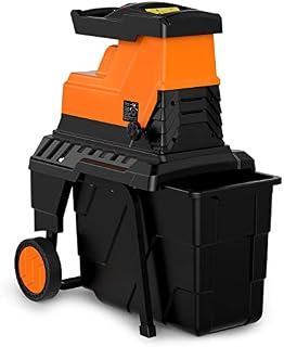 ENGINDOT Electric Garden Shredder, 2500W Garden Shredder and Chipper, Wood Chipper with Max 45CM Cutting Capacity, 60L Collection Bag, Adjustable Cutting Blade for Gardens and Landscaping