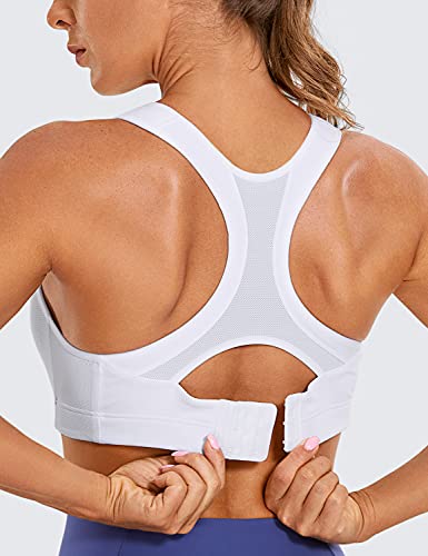 Image of SYROKAN Women's Sports Bra Front Adjustable Padded | High Impact, Racerback, Wireless, Plus Size, Full Coverage, Running Bra