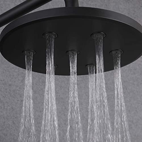 Ensemble de douche de salle de bain mural en laiton noir avec mitigeur de douche