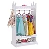 UTEX Kids See and Store Dress up Center Costume Closet for Kids Open Hanging Armoire Closet Pretend Storage Kids Costume Dresser for Kids BedroomWhite