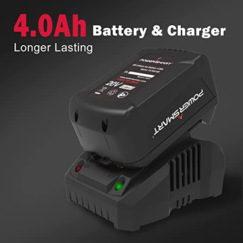 Powersmart Brushless Cordless Impact Wrench 1/2 In. With Friction Ring, 4.0Ah 20V Battery And Fast Charger, Power Bits/Nut Drivers/Sockets Set Included #TOP6