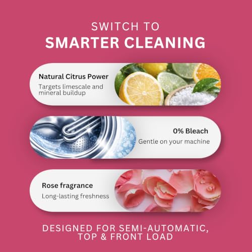 Image of Kleenest Washing Machine Cleaner Liquid - Descaler for Washing Machines - Rose Fragrance | 250ml